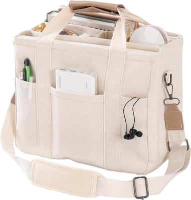 Torebka z płótnem z wieloma kieszeniami Crossbody torebka dla kobiet Modna torebka na ramię Wszystko torebka z Compart