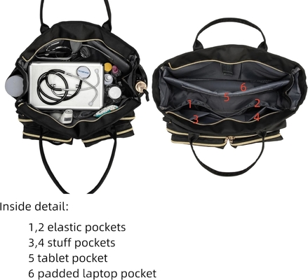 RABJEN NURSE NUTILITY TOTE BAG, LAPTOP podróżny bagaż do pracy opieka domowa pielęgniarka dla dorosłych