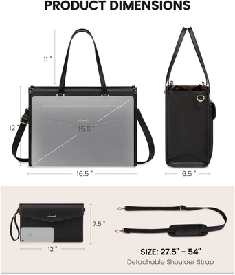 LOVEVOOK Torba laptopowa dla kobiet, 15,6 cala Torba laptopowa 2-w-1
