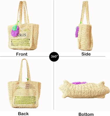 Herald Straw Mesh Beach Tote Bag dla kobiet, duże letnie lekkie składane torebki z plecami do podróży