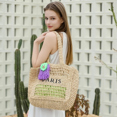 Herald Straw Mesh Beach Tote Bag dla kobiet, duże letnie lekkie składane torebki z plecami do podróży