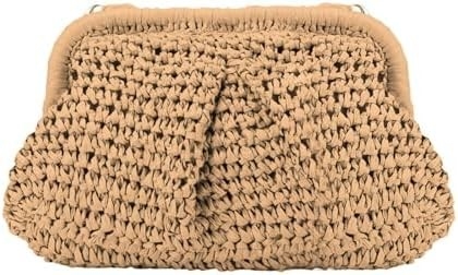 Płaszczyzna CHIC RAFFIA STRAW DUMPLING Clutch STYLISTYCZNE LATNE POCZY