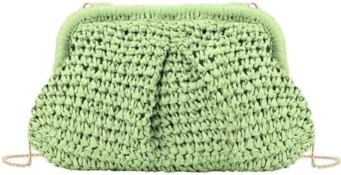 Płaszczyzna CHIC RAFFIA STRAW DUMPLING Clutch STYLISTYCZNE LATNE POCZY