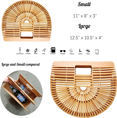 MIUCO WOMEN BAMBOO RYGNA KASKA RYGNA Duża torba torba słoma plaża torby plaża torebka