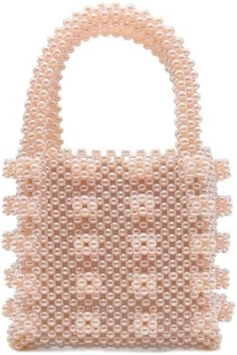 MIUCO WOMEN'S PERLED HANDBAGES Ręcznie TYTAJĄCY KRYSTALNY PERL TOTE BAGES