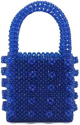 MIUCO WOMEN'S PERLED HANDBAGES Ręcznie TYTAJĄCY KRYSTALNY PERL TOTE BAGES