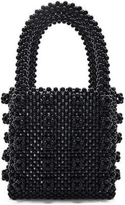 MIUCO WOMEN'S PERLED HANDBAGES Ręcznie TYTAJĄCY KRYSTALNY PERL TOTE BAGES