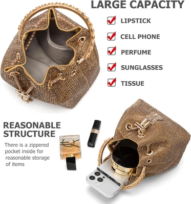 Bling Crystal Rhinestone Purse dla kobiet Sparkly Clutch Handbag Crossbody Bag na wieczorne wesele