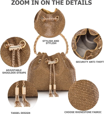 Bling Crystal Rhinestone Purse dla kobiet Sparkly Clutch Handbag Crossbody Bag na wieczorne wesele