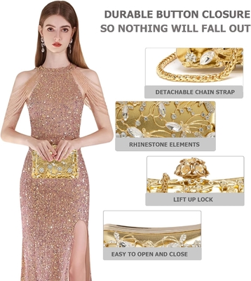 Wieczorne torebki z sprzęglem torebki dla kobiet Rhinestones torebki Sparkling Party ramię torebka ślubna torebka z łańcuchem