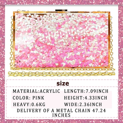 JeVenis Magiczne Przejrzystości Sequins Sprzęgła torebka Wieczorny torebka do imprezy Prom Oblubienicę