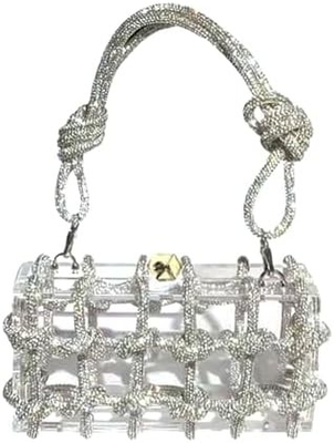 Jasna torba akrylowa Rhinestone Akrylowe sprzęgło Kryształowe torebki wieczorowe dla kobiet Glitter torebka do ślubu