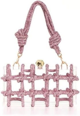 Jasna torba akrylowa Rhinestone Akrylowe sprzęgło Kryształowe torebki wieczorowe dla kobiet Glitter torebka do ślubu