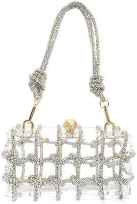 Jasna torba akrylowa Rhinestone Akrylowe sprzęgło Kryształowe torebki wieczorowe dla kobiet Glitter torebka do ślubu