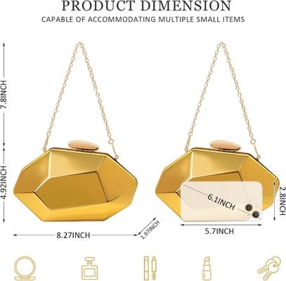 Kobiety RETTICE MODEL METAL wieczór torba,geometryczny wieczór Kłupki torebki dla imprez,ślubów,promów
