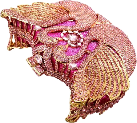 BOUTIQUE DE FGG WOMEN SWAN CLUTCH CHRYSTALNE Wieczorne Torby Ślubne Przyjęcie Wieczerza Damy RHINESTONE MINAUDIERE torebka