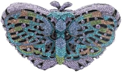 &quot;Elegantny motyl, kamień, torba wieczorna, luksusowy kryształowy garnitur, impreza ślubna, koktajl, torebka&quot;.