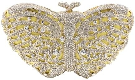 &quot;Elegantny motyl, kamień, torba wieczorna, luksusowy kryształowy garnitur, impreza ślubna, koktajl, torebka&quot;.