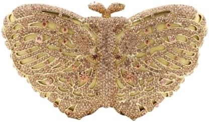 &quot;Elegantny motyl, kamień, torba wieczorna, luksusowy kryształowy garnitur, impreza ślubna, koktajl, torebka&quot;.