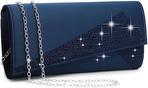 DASEIN WOMEN'S SATIN RINESTONE CLUTCH wieczorne torby błyszczące błyszczące torebka ręczna na imprezę ślubne koktajle balu