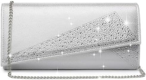 DASEIN WOMEN'S SATIN RINESTONE CLUTCH wieczorne torby błyszczące błyszczące torebka ręczna na imprezę ślubne koktajle balu
