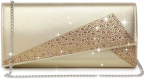 DASEIN WOMEN'S SATIN RINESTONE CLUTCH wieczorne torby błyszczące błyszczące torebka ręczna na imprezę ślubne koktajle balu