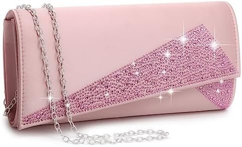 DASEIN WOMEN'S SATIN RINESTONE CLUTCH wieczorne torby błyszczące błyszczące torebka ręczna na imprezę ślubne koktajle balu