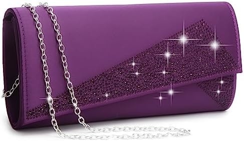 DASEIN WOMEN'S SATIN RINESTONE CLUTCH wieczorne torby błyszczące błyszczące torebka ręczna na imprezę ślubne koktajle balu