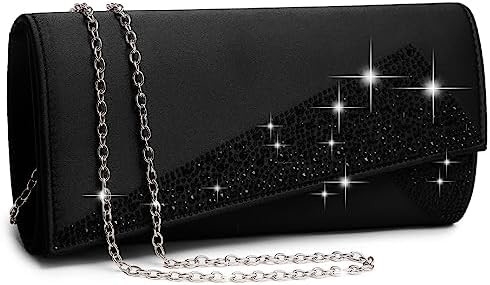 DASEIN WOMEN'S SATIN RINESTONE CLUTCH wieczorne torby błyszczące błyszczące torebka ręczna na imprezę ślubne koktajle balu