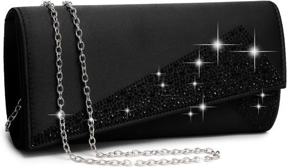 DASEIN WOMEN'S SATIN RINESTONE CLUTCH wieczorne torby błyszczące błyszczące torebka ręczna na imprezę ślubne koktajle balu