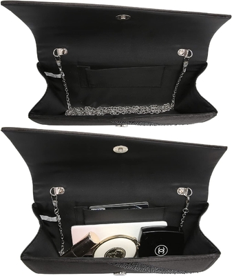 DASEIN WOMEN'S SATIN RINESTONE CLUTCH wieczorne torby błyszczące błyszczące torebka ręczna na imprezę ślubne koktajle balu