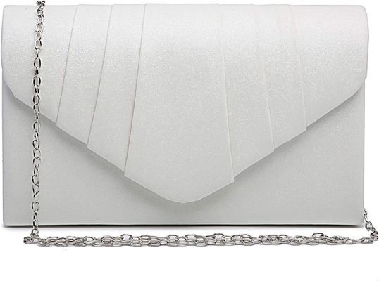 DASEIN WOMEN'S EVENING BAG PLEATED ENVOLOPE Clutch HANDBAG WEDDING PARTY Ślubna torebka