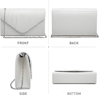 DASEIN WOMEN'S EVENING BAG PLEATED ENVOLOPE Clutch HANDBAG WEDDING PARTY Ślubna torebka