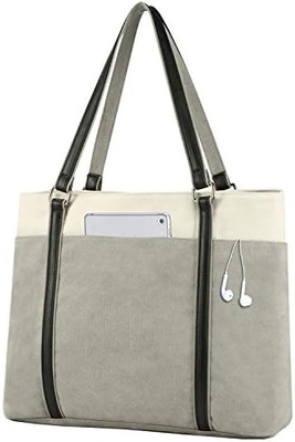 Kobiety laptop torba do pracy lekkie płótno 15,6-calowa torebka