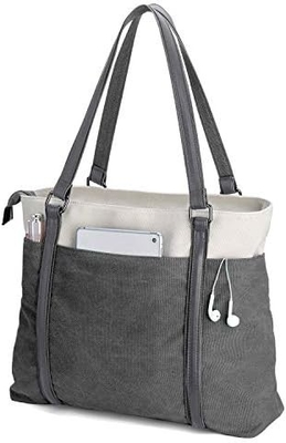 Kobiety laptop torba do pracy lekkie płótno 15,6-calowa torebka