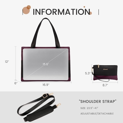 LOVEVOOK LAPTOP BAG Dla kobiet 15,6 cala LAPTOP TOTE WORK BAG PROFESJONALNA skóra KOMPUTER BRIEFCASE WATERPROOF BUSINESS