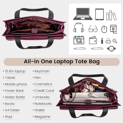 LOVEVOOK LAPTOP BAG Dla kobiet 15,6 cala LAPTOP TOTE WORK BAG PROFESJONALNA skóra KOMPUTER BRIEFCASE WATERPROOF BUSINESS