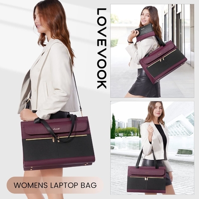 LOVEVOOK LAPTOP BAG Dla kobiet 15,6 cala LAPTOP TOTE WORK BAG PROFESJONALNA skóra KOMPUTER BRIEFCASE WATERPROOF BUSINESS