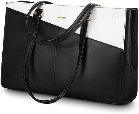 Łaptopa TOTE BAG dla kobiet 15,6 cali WATERPROOF skórzane KOMPUTEROWE BAGY BIZNESOWE PRACA KONSULTATORSKA Czarna