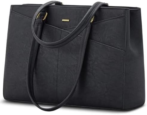 Łaptopa TOTE BAG dla kobiet 15,6 cali WATERPROOF skórzane KOMPUTEROWE BAGY BIZNESOWE PRACA KONSULTATORSKA Czarna