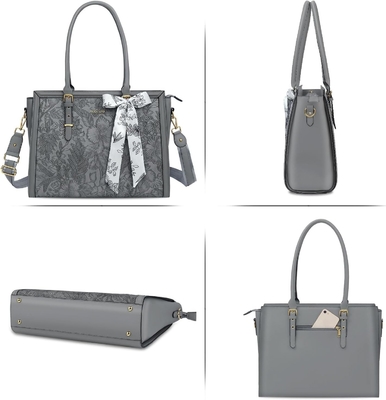 MOOSISO LAPTOP BAG FOR WOMEN, 17-17.3 INCH PU LEATHE TOTE BAG Kompatybilny z MACBOOK, HP, DELL, ASUS NOTEBOOK