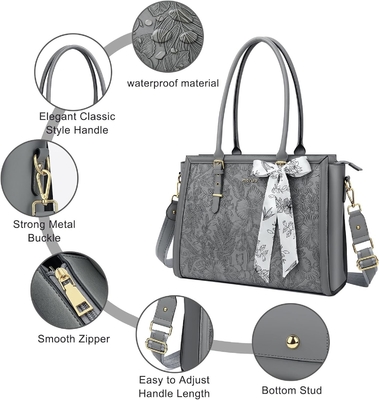 MOOSISO LAPTOP BAG FOR WOMEN, 17-17.3 INCH PU LEATHE TOTE BAG Kompatybilny z MACBOOK, HP, DELL, ASUS NOTEBOOK