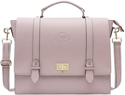 EASEGAVE DAMASKY 17 INCH LAPTOP BRIEFCASE, VINTAGE PURPLE SAFFIANO ECO-LEATHER, MULTI-COMPARTMENT, 3 lb pojemność wagi