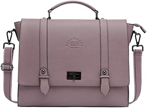 EASEGAVE DAMASKY 17 INCH LAPTOP BRIEFCASE, VINTAGE PURPLE SAFFIANO ECO-LEATHER, MULTI-COMPARTMENT, 3 lb pojemność wagi