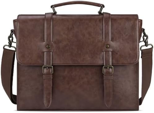 Mężczyzna KASZEK PRZYJĄCY VINTAGE 15.6 INCH WATERPROOF LEATHER laptopa Briefcase duża torebka RETRO biurowy college