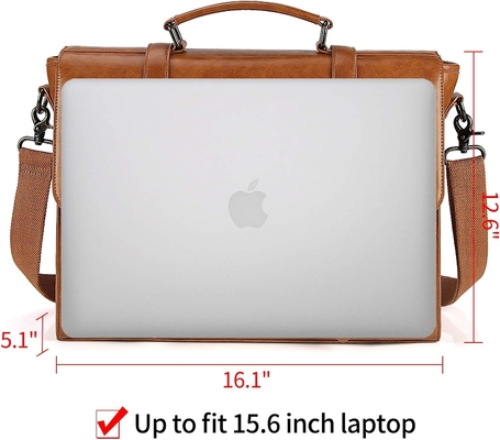 Mężczyzna KASZEK PRZYJĄCY VINTAGE 15.6 INCH WATERPROOF LEATHER laptopa Briefcase duża torebka RETRO biurowy college