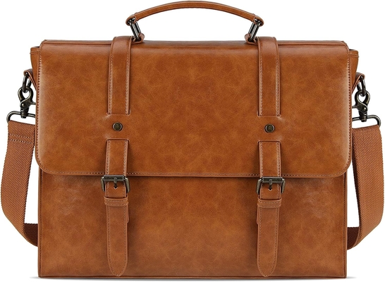 Mężczyzna KASZEK PRZYJĄCY VINTAGE 15.6 INCH WATERPROOF LEATHER laptopa Briefcase duża torebka RETRO biurowy college