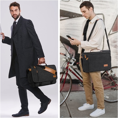 STARER MEN MESSENGER BAG 15,6 cala, wodoodporne płótno torebka komputerowa torebka robocza, laptop torba na ramieniu