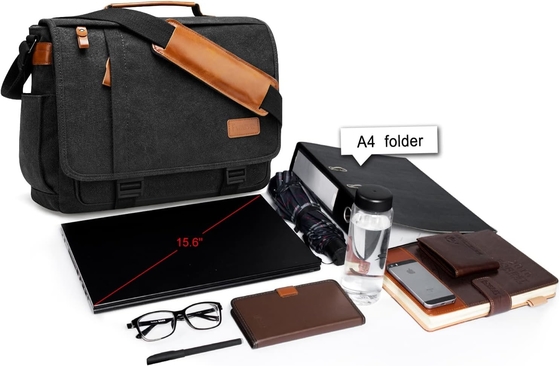 STARER MEN MESSENGER BAG 15,6 cala, wodoodporne płótno torebka komputerowa torebka robocza, laptop torba na ramieniu