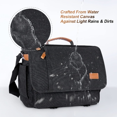 STARER MEN MESSENGER BAG 15,6 cala, wodoodporne płótno torebka komputerowa torebka robocza, laptop torba na ramieniu